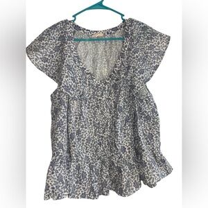 Floral Blue and White Women's Top Ana a new approach